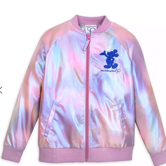 Disney Other - NWT Earidescent Disney Varsity Jacket Bomber Youth 50th Anniversary iridescent